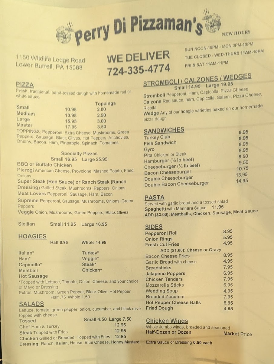 Menu Perry Di Pizza Man's-1